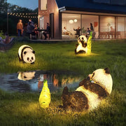 solar lifelike panda and bamboo garden animal lamp modern outdoor lawn decor