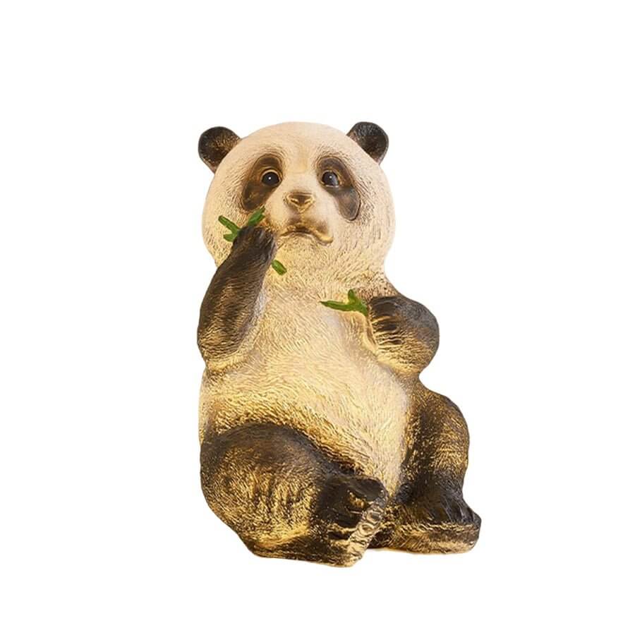 solar lifelike panda and bamboo garden animal lamp modern outdoor lawn decor