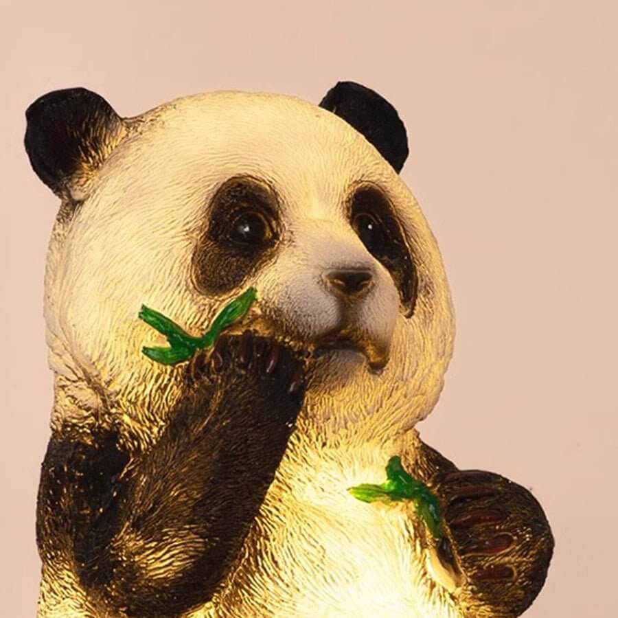 solar lifelike panda and bamboo garden animal lamp modern outdoor lawn decor