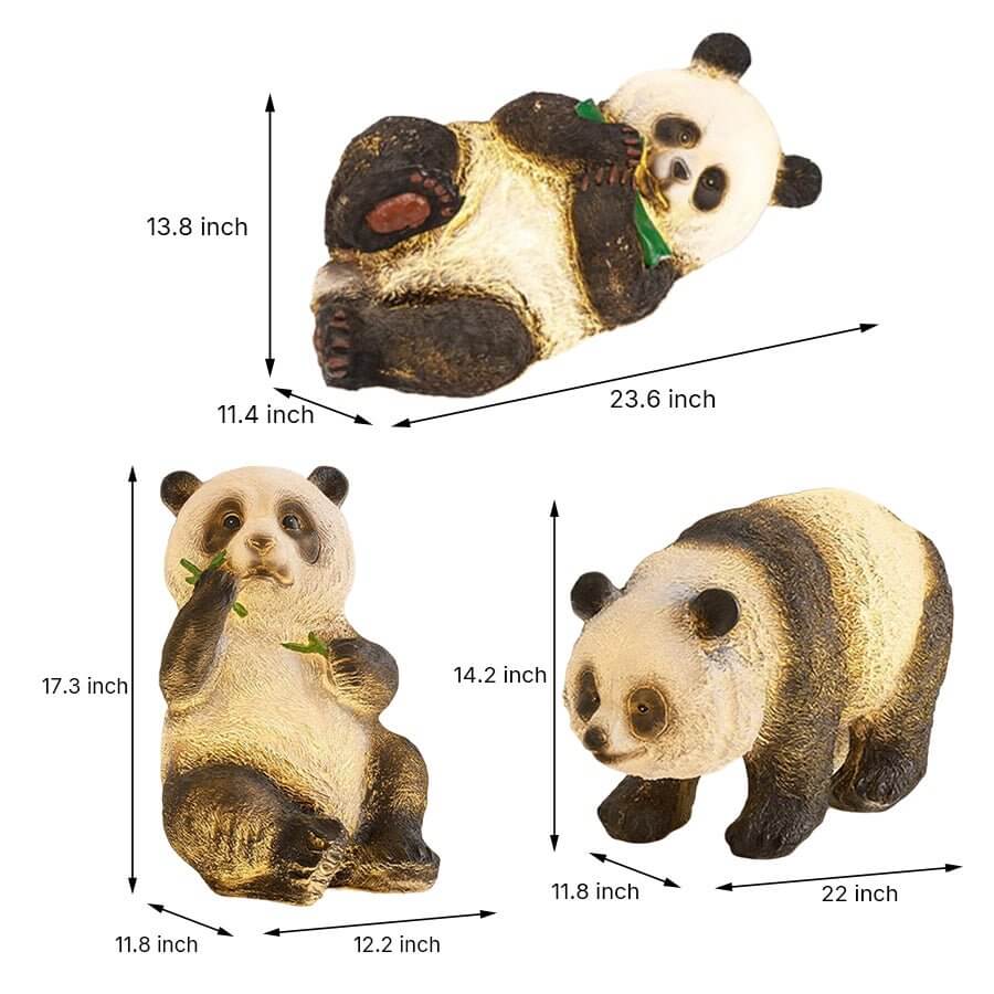 solar lifelike panda and bamboo garden animal lamp modern outdoor lawn decor