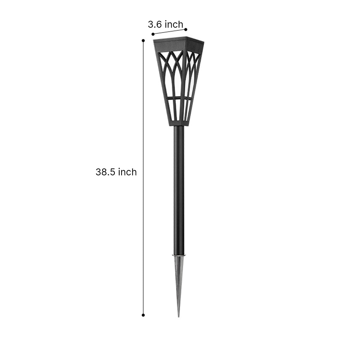 Flame-Flicker Solar Path Light — Aluminum, LED, IP55 Weatherproof, Dusk-to-Dawn