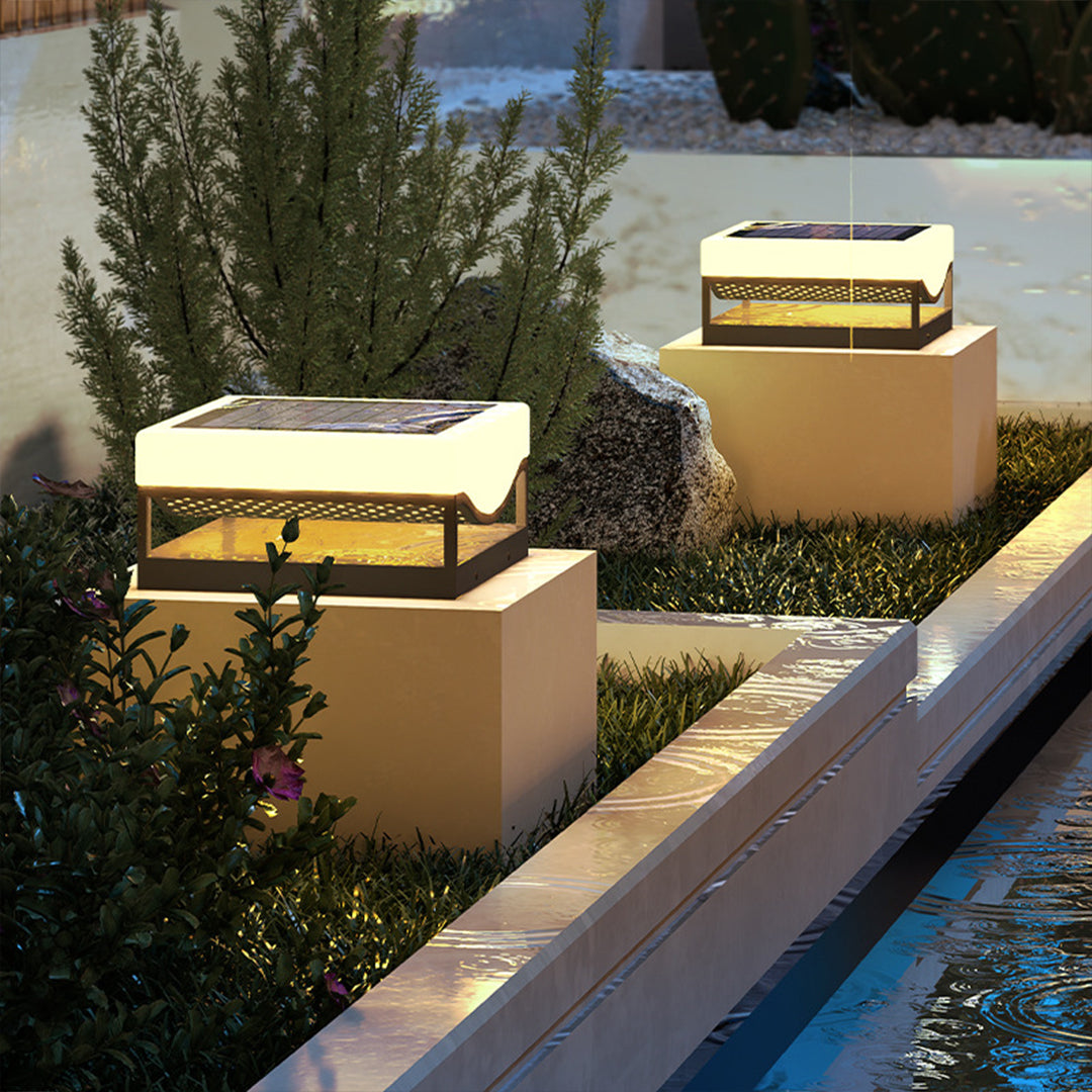 Waterproof Solar-Powered Contemporary Outdoor Pillar Lights