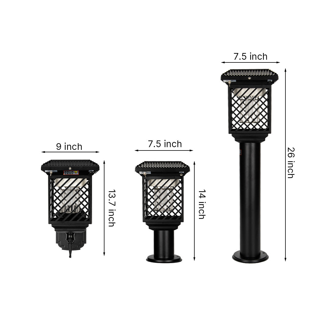Rustic Black Solar Path Light — Stainless Steel, LED, IP65, 3-in-1 Lawn / Post / Wall Mount, Dusk-to-Dawn, USB Rechargeable