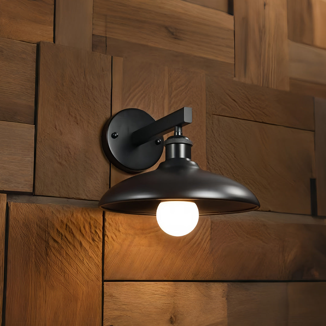 Vintage Outdoor Wall Sconce — Iron, E27 9W LED, IP54 Weatherproof, Black / Coffee / Silver / Copper