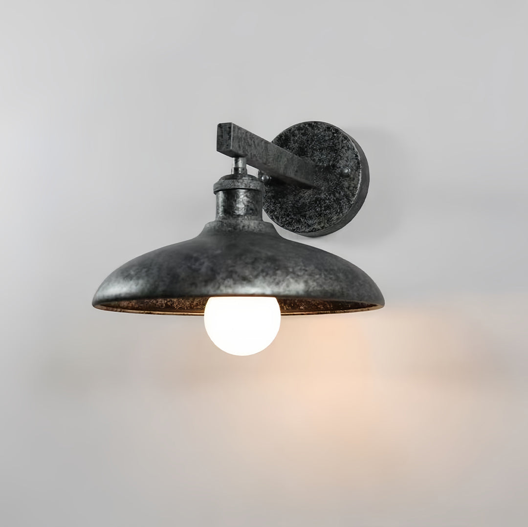 Vintage Outdoor Wall Sconce — Iron, E27 9W LED, IP54 Weatherproof, Black / Coffee / Silver / Copper