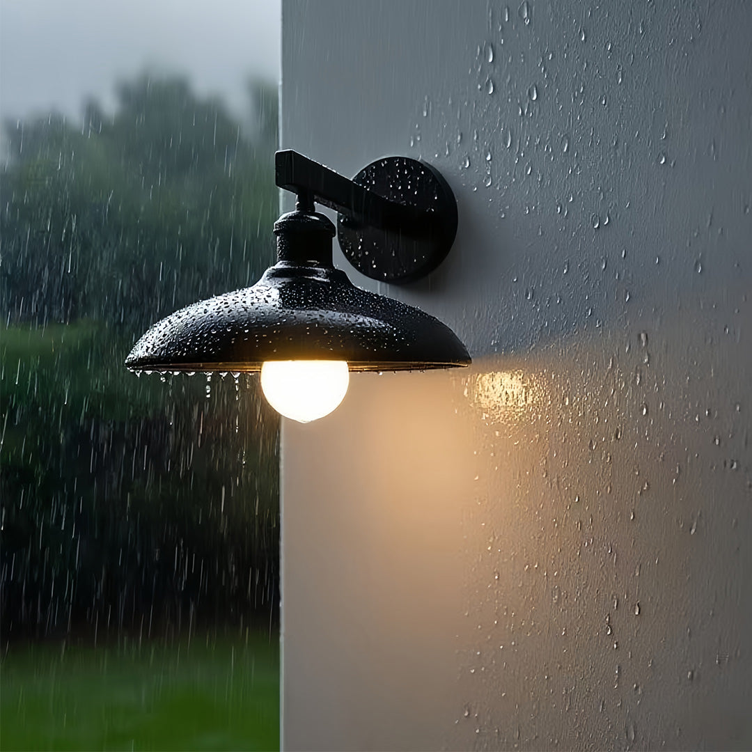 Vintage Outdoor Wall Sconce — Iron, E27 9W LED, IP54 Weatherproof, Black / Coffee / Silver / Copper