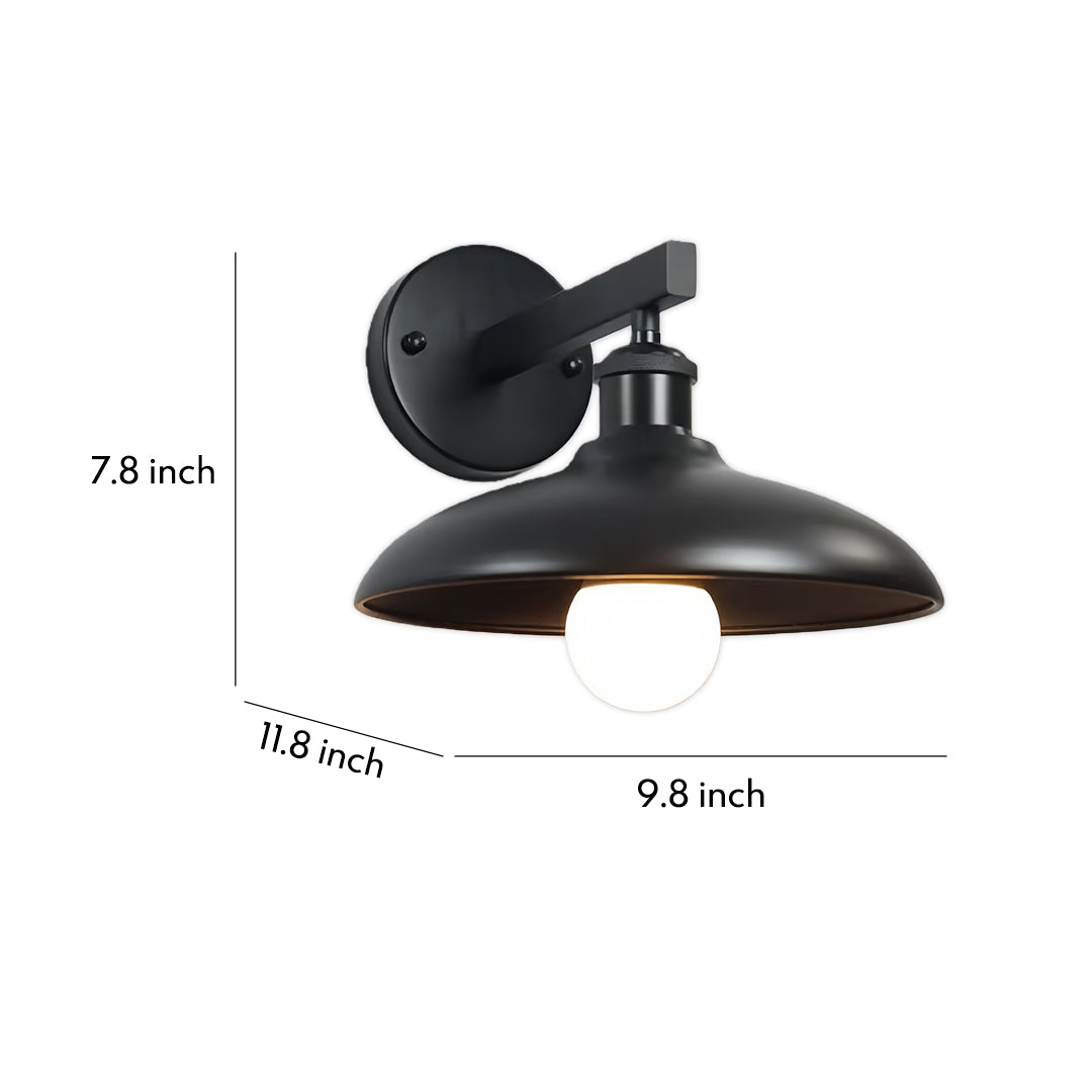 Vintage Outdoor Wall Sconce — Iron, E27 9W LED, IP54 Weatherproof, Black / Coffee / Silver / Copper