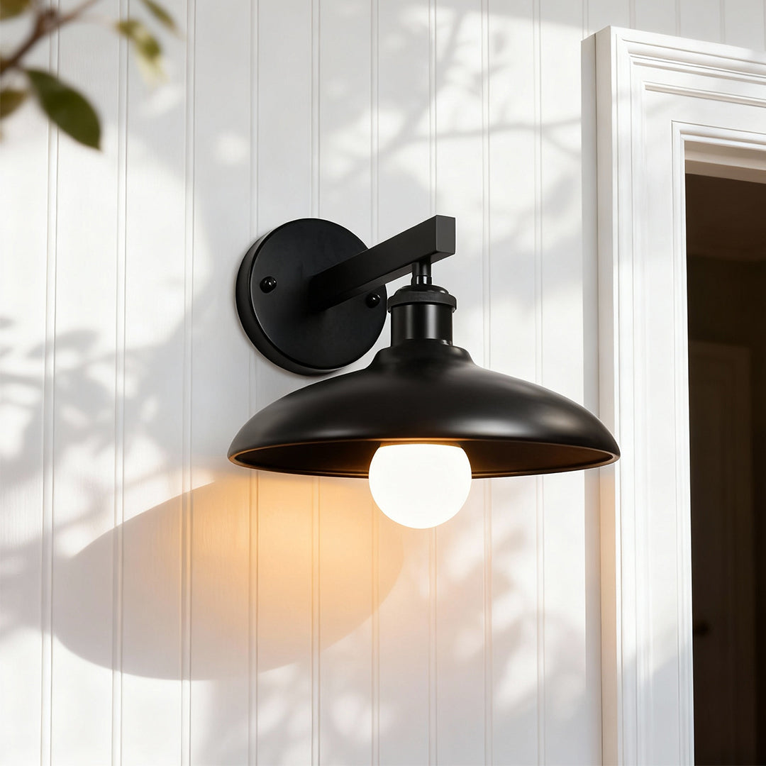 Vintage Outdoor Wall Sconce — Iron, E27 9W LED, IP54 Weatherproof, Black / Coffee / Silver / Copper