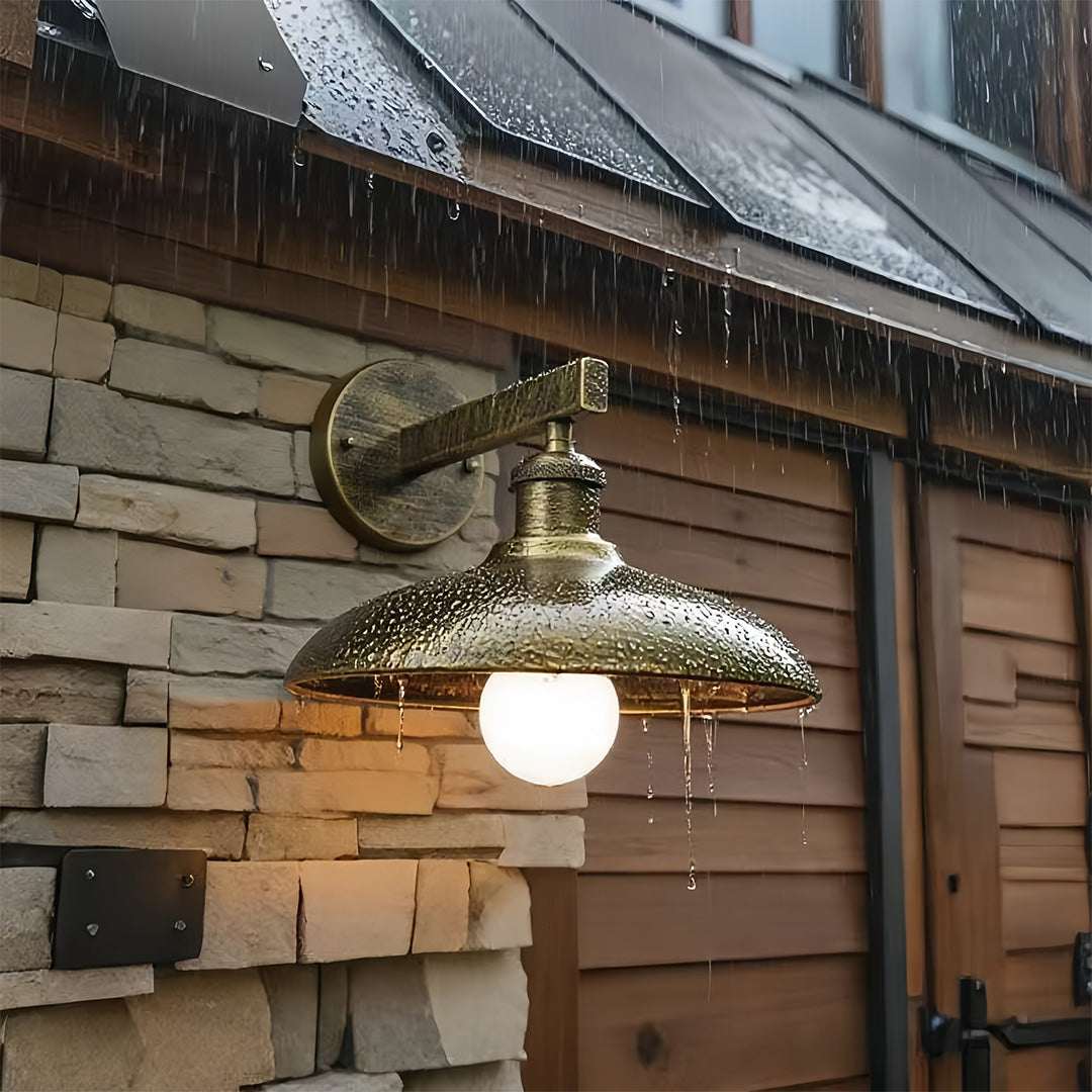 Vintage Outdoor Wall Sconce — Iron, E27 9W LED, IP54 Weatherproof, Black / Coffee / Silver / Copper