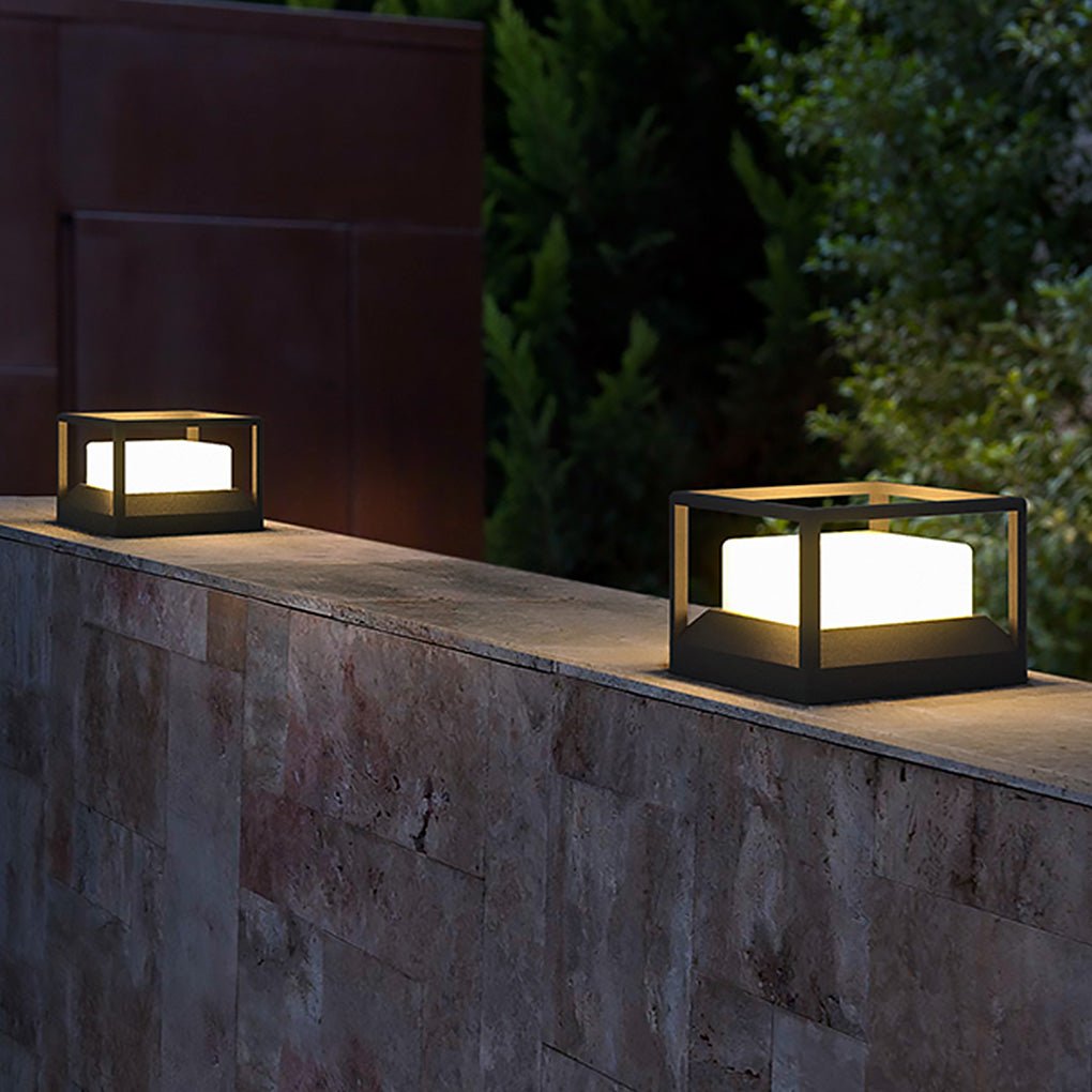 Industrial Outdoor Post Cap Light — Aluminum Alloy & PC, LED E27, 3000K Warm White, IP-Rated Weatherproof