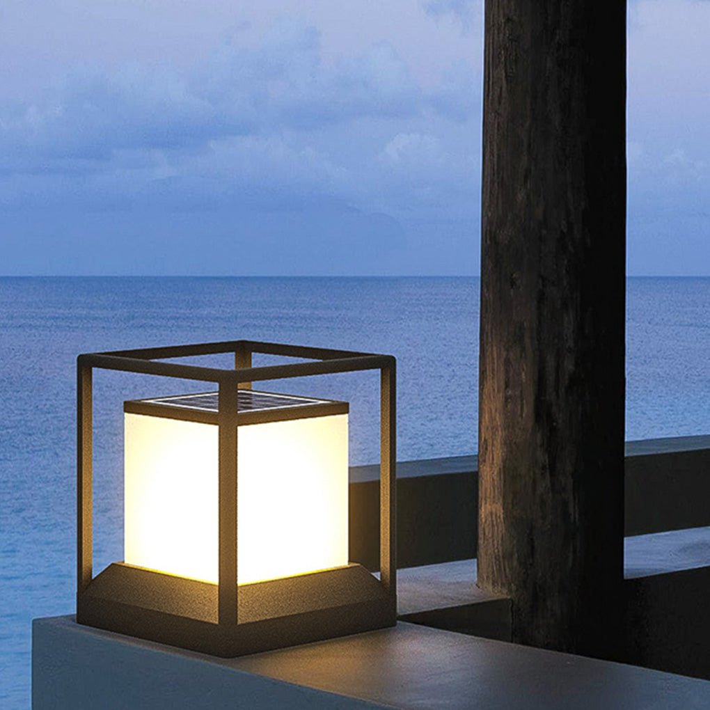 Industrial Outdoor Post Cap Light — Aluminum Alloy & PC, LED E27, 3000K Warm White, IP-Rated Weatherproof