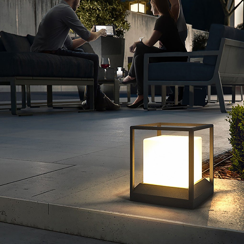 Industrial Outdoor Post Cap Light — Aluminum Alloy & PC, LED E27, 3000K Warm White, IP-Rated Weatherproof