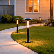 Bubble Solar Path Light — Black Aluminum, 7W LED, 3-Step Dimming, IP65, Ground Spike or Base Mount