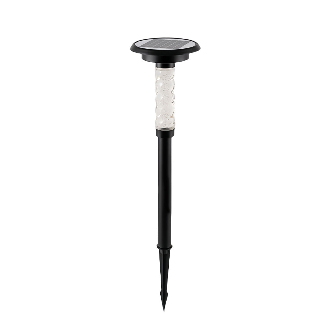 Bubble Solar Path Light — Black Aluminum, 7W LED, 3-Step Dimming, IP65, Ground Spike or Base Mount
