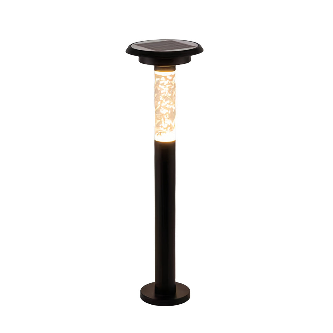 Bubble Solar Path Light — Black Aluminum, 7W LED, 3-Step Dimming, IP65, Ground Spike or Base Mount