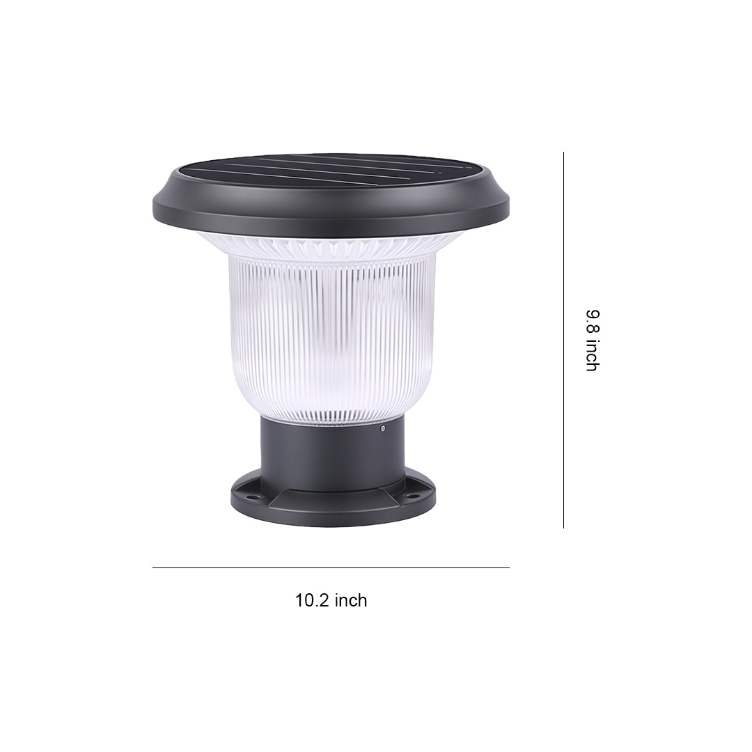 Outdoor Pillar Light — Aluminum, Solar or Hardwired E27, IP65 Weatherproof, Black / Gray