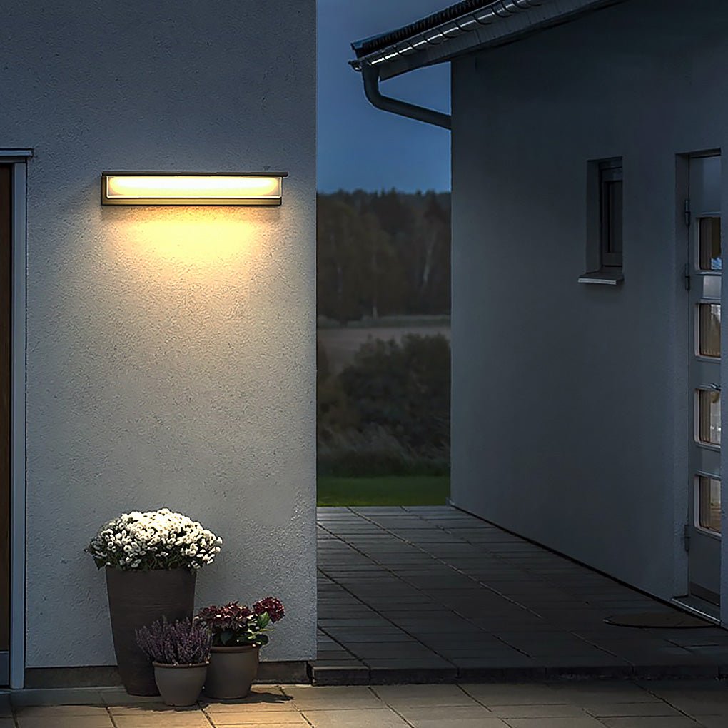Modern Linear Outdoor Wall Sconce — Stainless Steel & PC, LED 3000K, IP54 Weatherproof