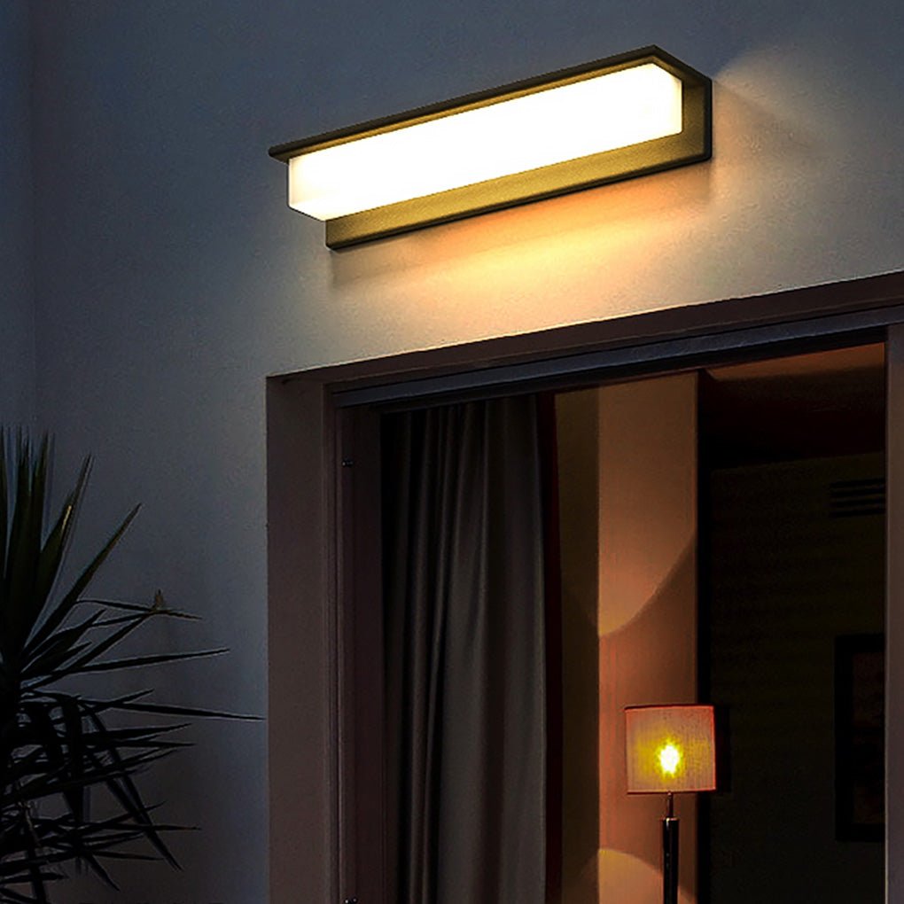 Modern Linear Outdoor Wall Sconce — Stainless Steel & PC, LED 3000K, IP54 Weatherproof
