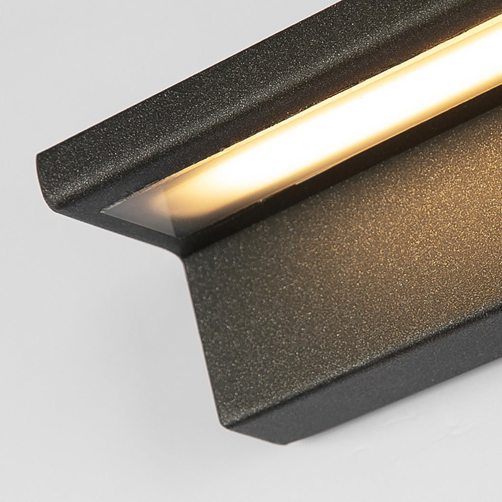 Modern Linear Outdoor Wall Sconce — Stainless Steel & PC, LED 3000K, IP54 Weatherproof