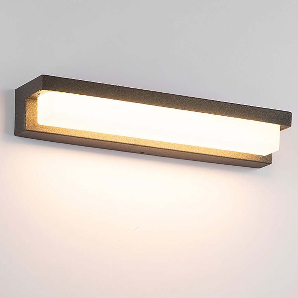 Modern Linear Outdoor Wall Sconce — Stainless Steel & PC, LED 3000K, IP54 Weatherproof