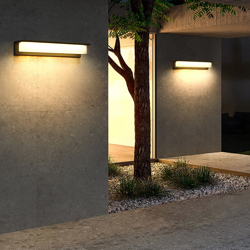 Modern Linear Outdoor Wall Sconce — Stainless Steel & PC, LED 3000K, IP54 Weatherproof