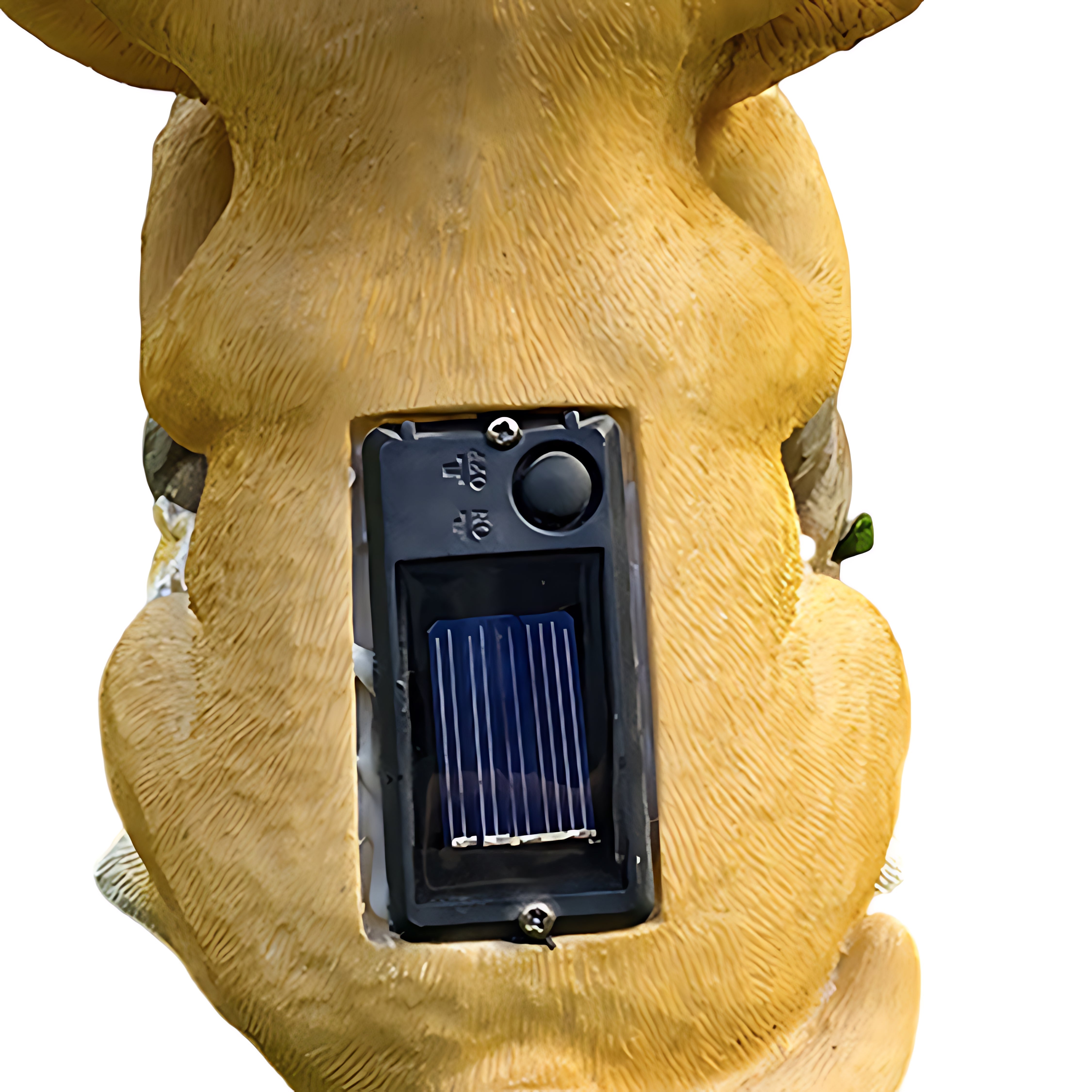 Puppy with Flower Basket Solar Garden Light — Resin, Warm White LED, IP44, Dusk-to-Dawn