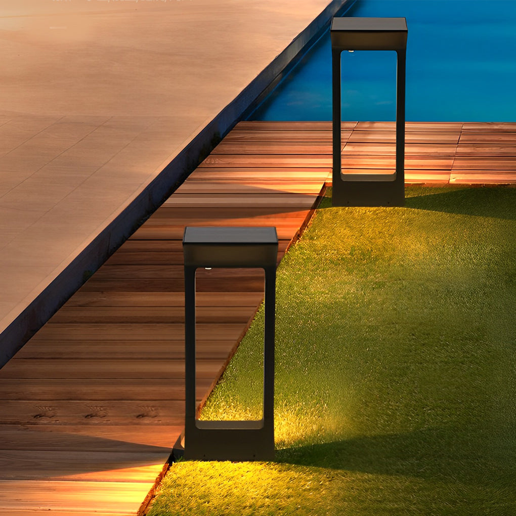 Minimalist Solar Bollard Pathway Light — Die-Cast Aluminum, LED 3000K, IP65, 15.7" or 23.6"
