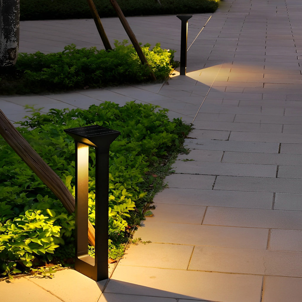 Minimalist Solar Bollard Pathway Light — Die-Cast Aluminum, LED 3000K, IP65, 15.7" or 23.6"
