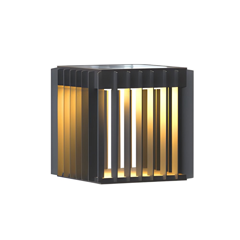 solar powered black square pier mount outdoor post light for gardens