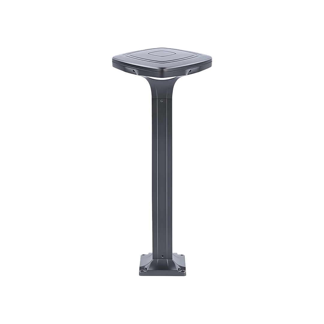Outdoor Bollard Light — Black Aluminum, LED, Solar / Hardwired, IP65, 4 Heights, 3000K / 6000K
