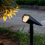 Adjustable-Angle Solar Flood Spike Spotlight — Die-Cast Aluminum, LED, Warm White / RGB, IP65 Weatherproof
