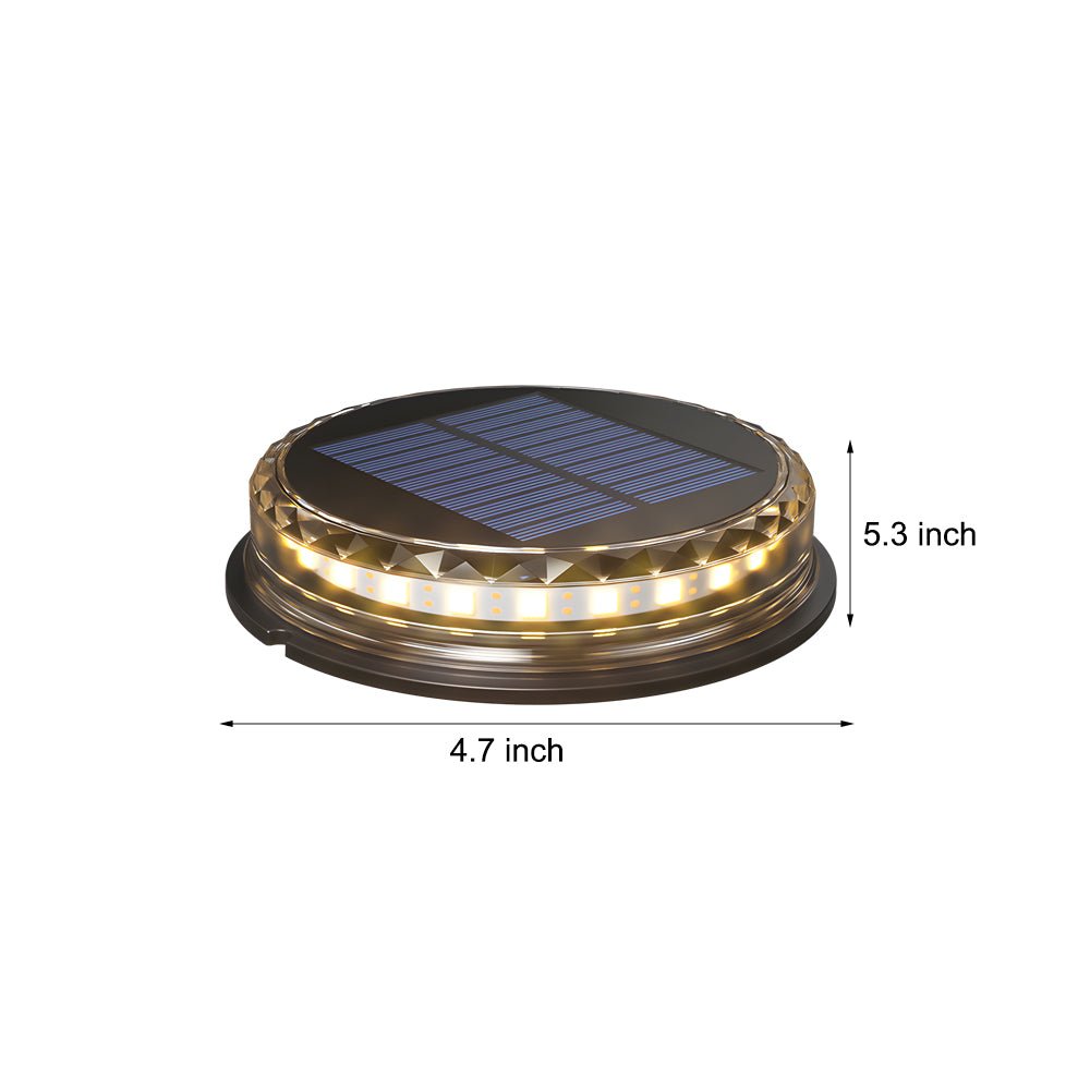 Black Solar Disc Pathway Lights, 4-Pack — LED, IP65 Weatherproof, Dusk-to-Dawn