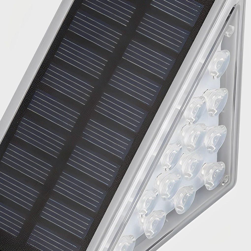 Modern Triangle Solar Step Light — PC/ABS, Dual 0.6W LED, Dual Color Temperature, IP65 Weatherproof