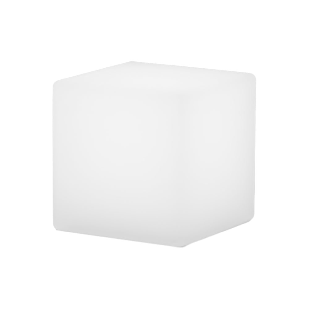 Luminous LED Cube Outdoor Floor Light — White PC, Solar / USB / Hardwired, IP54, 11.8" or 13.8"