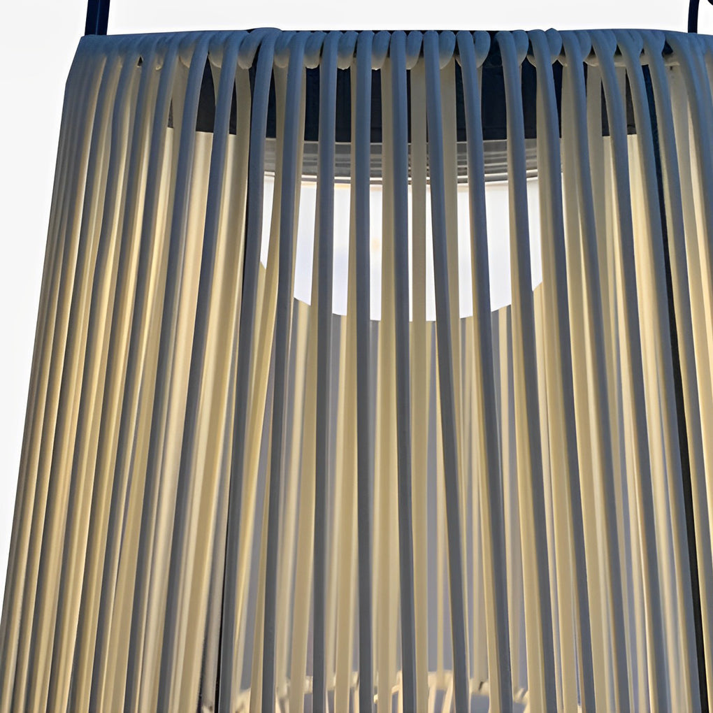 Handwoven Rattan Portable Solar Lantern — Iron Frame, LED, IP65 Weatherproof, 3000K Warm White