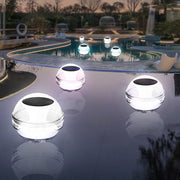 RGB Dimmable Floating Solar Pool Light — PC, LED, 6000K / 3000K / RGB, IP65, Auto Dusk-to-Dawn, 4.1" Diameter