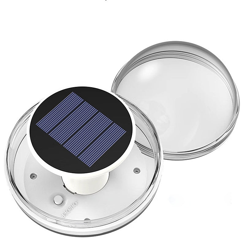 RGB Dimmable Floating Solar Pool Light — PC, LED, 6000K / 3000K / RGB, IP65, Auto Dusk-to-Dawn, 4.1" Diameter