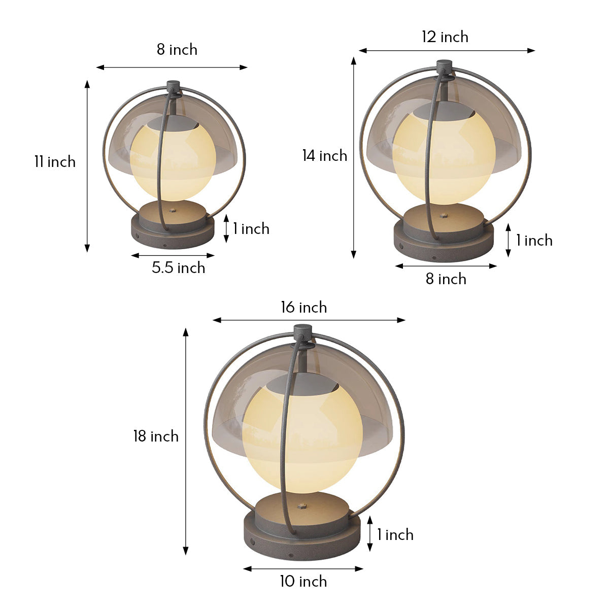 Modern Minimalist Globe Outdoor Pillar Light — Metal & PMMA, LED 3000K, Solar or Hardwired, Weatherproof