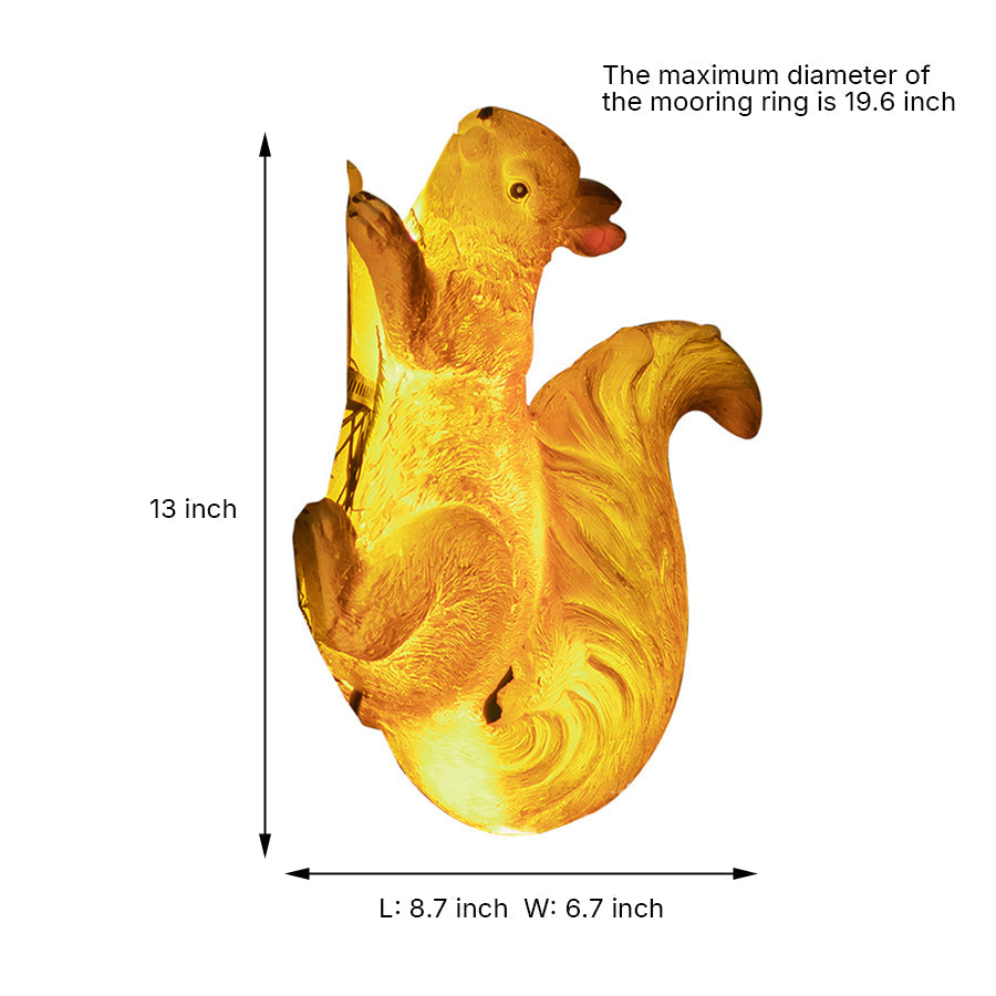 Squirrel Solar Garden Light — Resin, LED 5W, IP54 Weatherproof, Warm White, Dusk-to-Dawn