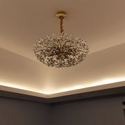 Crystal Flower Chandelier — Iron, French Country, Three-Color Dimming, E14, 45cm / 60cm