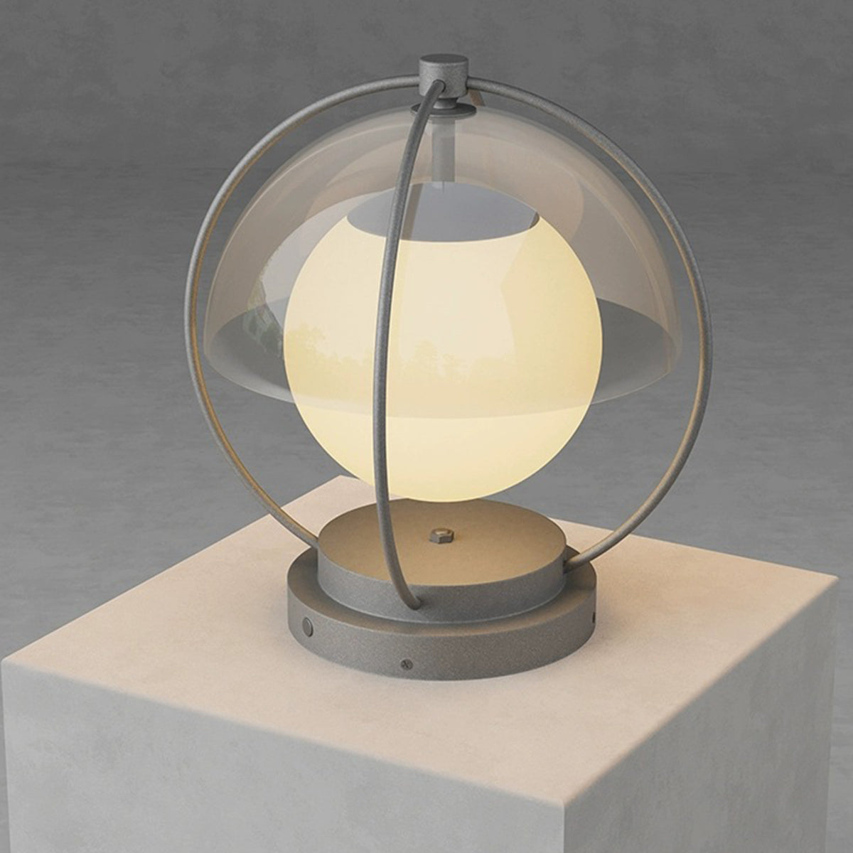 Modern Minimalist Globe Outdoor Pillar Light — Metal & PMMA, LED 3000K, Solar or Hardwired, Weatherproof