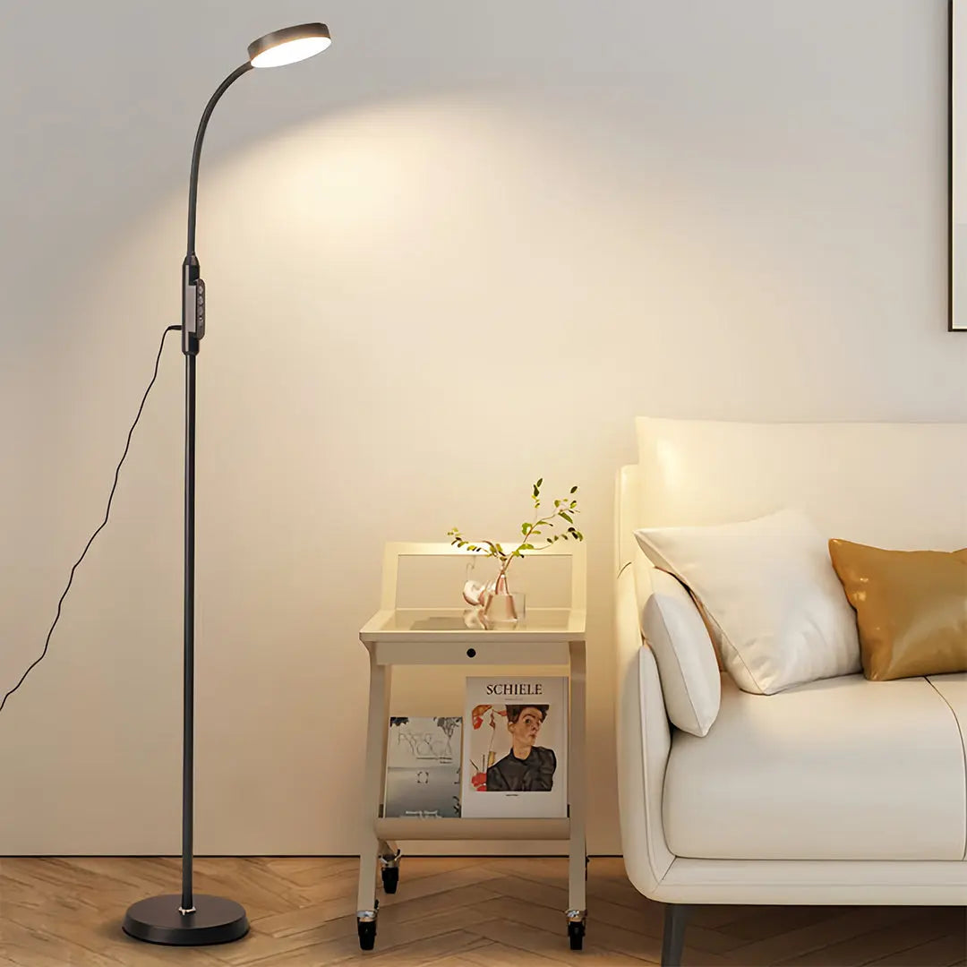 Minimalist LED Floor Lamp - Eye-Caring Standing Task Light for Reading Luxe