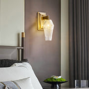 French Retro Brass Wall Sconce — Translucent Glass Shade, G9, Hardwired