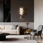 Minimalist Marble and Copper LED Wall Sconce — 6.5W Warm White, 21.7", Hardwired