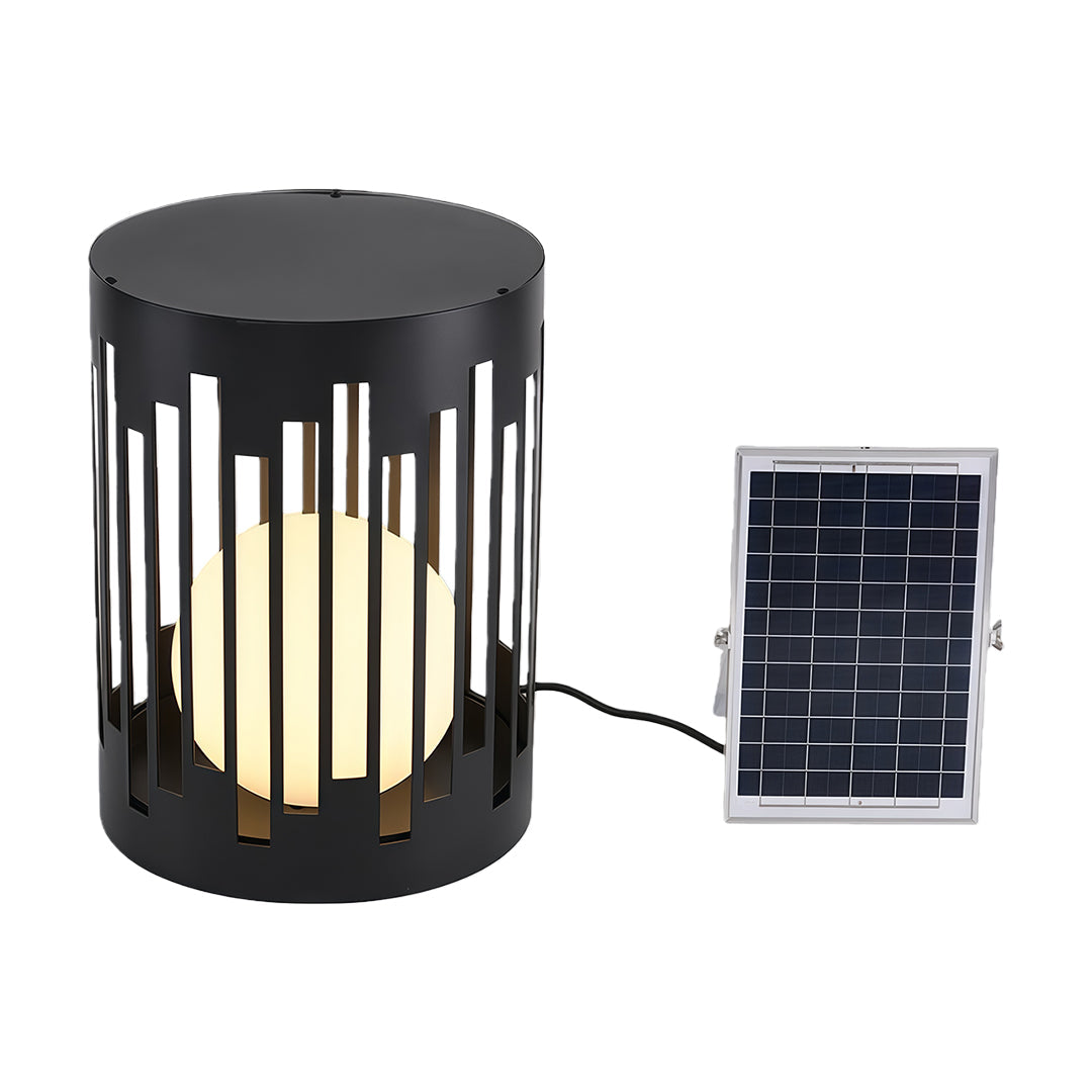 Classic Outdoor Lantern Light — Black Metal, E27 Hardwired or Solar, 3-Step Dimming, IP65, 3 Sizes