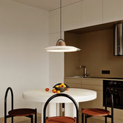 Minimalist Saucer Pendant Light — Aluminum & Iron, 30W Full-Spectrum LED, Three-Color Dimming, 15.75" Wide