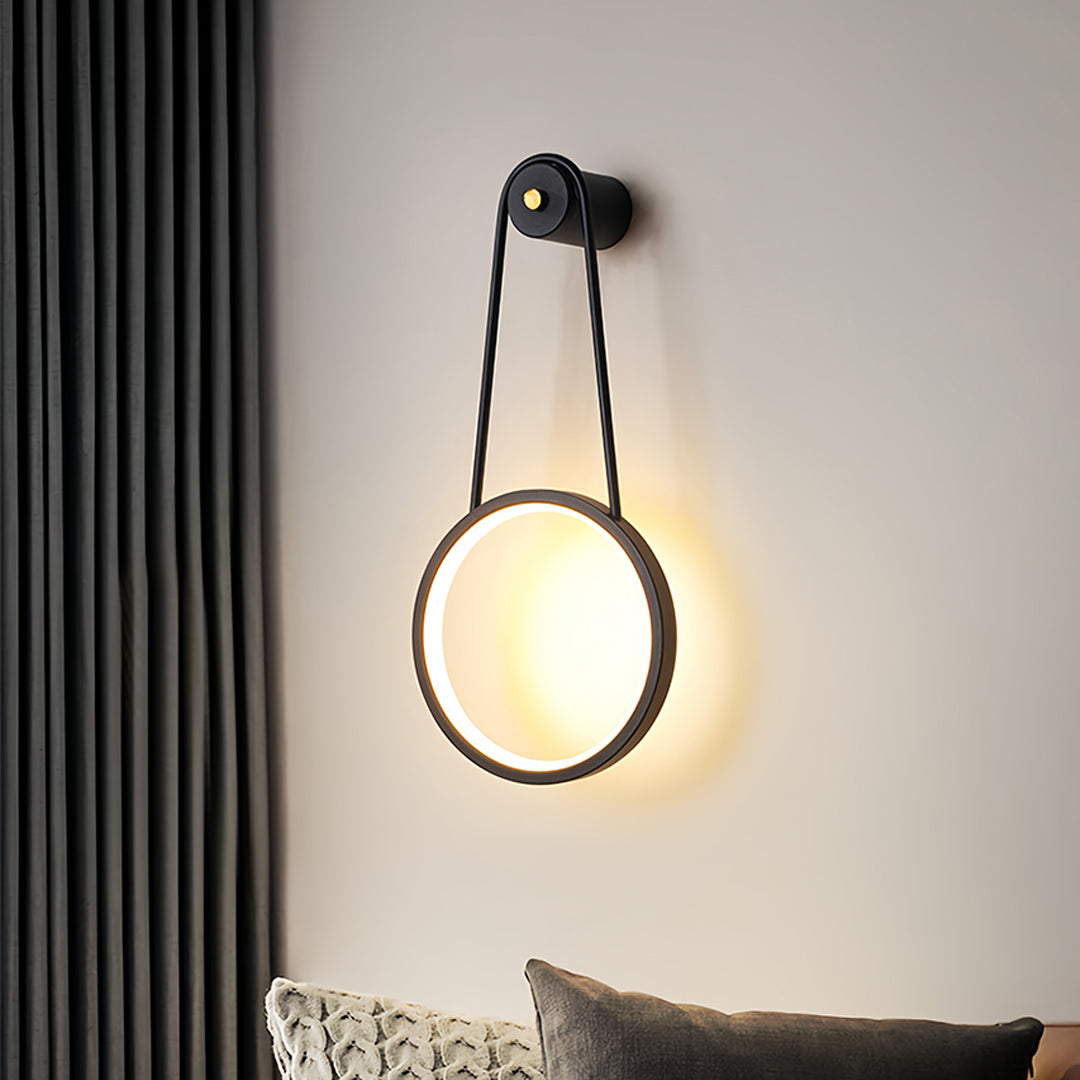 Modern Minimalist LED Wall Sconce — Iron, Silicone Shade, 16W, 3-Step Dimming (3000K/4500K/6000K), Black or Gold
