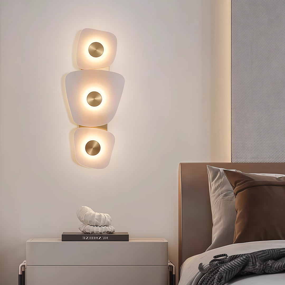 Italian Minimalist Cloud Stone Wall Sconce — Copper, 6.5W LED Warm White, 23.6" Hardwired