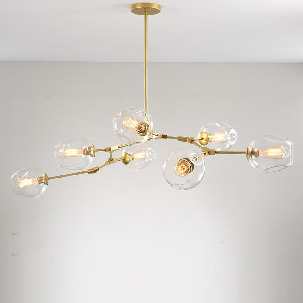 Globe Sputnik Industrial Chandelier — Metal and Glass, E27, 3/5/6/7-Light, Choice of Finish and Shade Color