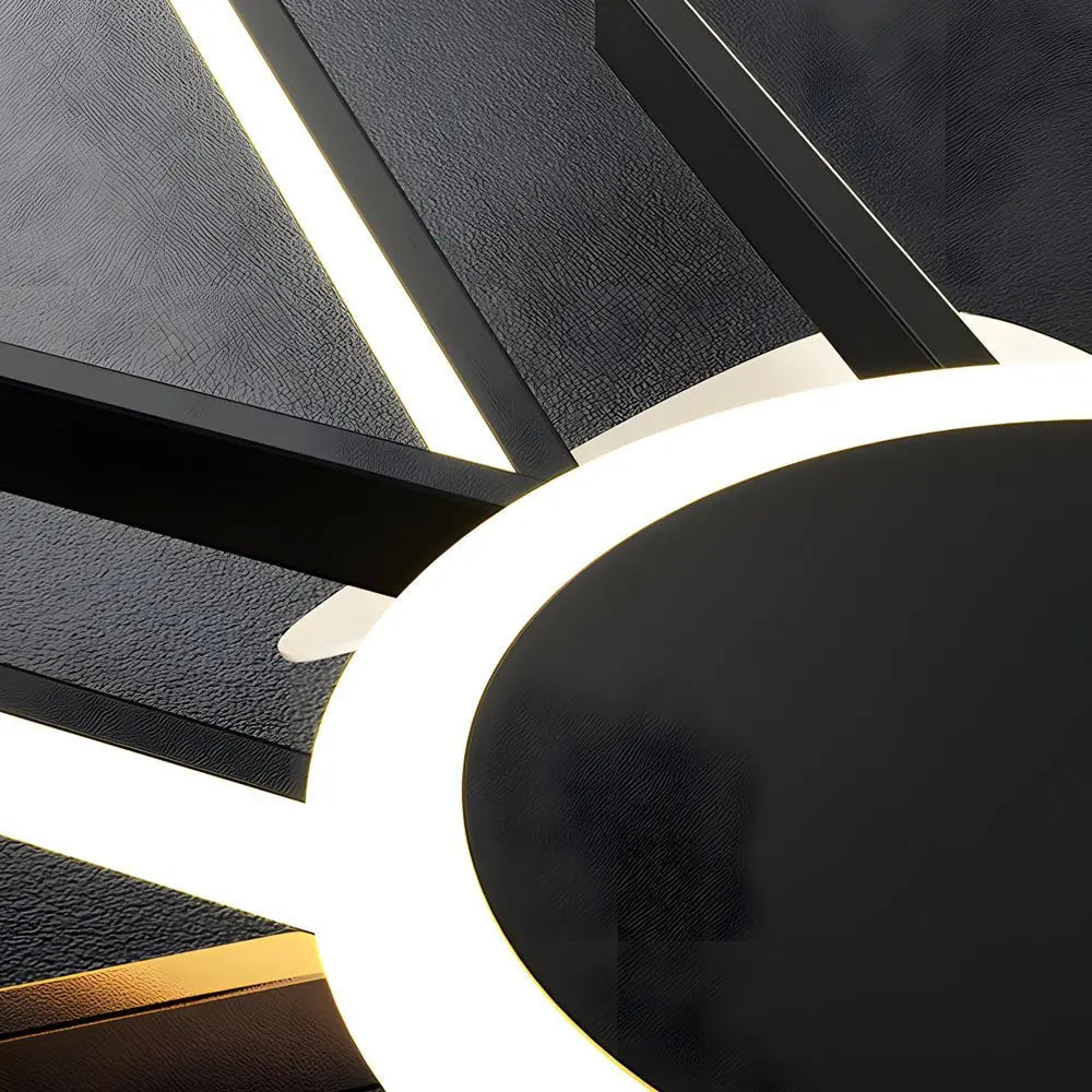 Modern Spiral Linear LED Ceiling Fan in Black and Gold - Quiet Light Fixture Luxe